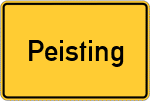 Place name sign Peisting