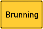 Place name sign Brunning, Niederbayern