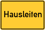 Place name sign Hausleiten, Niederbayern