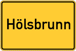 Place name sign Hölsbrunn