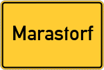 Place name sign Marastorf, Niederbayern