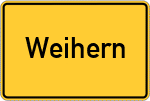 Place name sign Weihern
