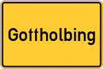 Place name sign Gottholbing, Rottal