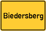 Place name sign Biedersberg