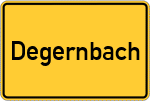 Place name sign Degernbach, Kreis Pfarrkirchen, Niederbayern