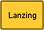Place name sign Lanzing, Niederbayern