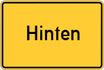 Place name sign Hinten