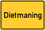 Place name sign Dietmaning, Niederbayern