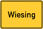 Place name sign Wiesing