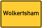 Place name sign Wolkertsham
