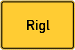 Place name sign Rigl