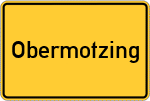 Place name sign Obermotzing