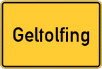 Place name sign Geltolfing