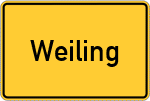 Place name sign Weiling, Niederbayern