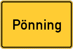 Place name sign Pönning