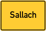 Place name sign Sallach, Niederbayern