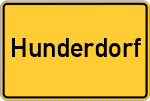 Place name sign Hunderdorf