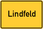 Place name sign Lindfeld, Kreis Bogen, Niederbayern