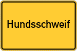 Place name sign Hundsschweif