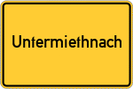 Place name sign Untermiethnach, Donau