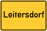 Place name sign Leitersdorf, Kreis Mallersdorf