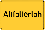 Place name sign Altfalterloh