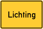 Place name sign Lichting, Kreis Straubing