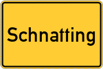 Place name sign Schnatting, Kreis Straubing