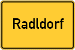 Place name sign Radldorf