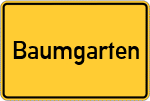 Place name sign Baumgarten