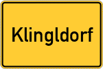 Place name sign Klingldorf
