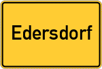Place name sign Edersdorf, Niederbayern