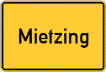 Place name sign Mietzing