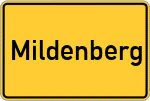Place name sign Mildenberg, Kreis Landau an der Isar