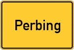 Place name sign Perbing, Niederbayern