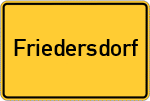Place name sign Friedersdorf