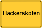 Place name sign Hackerskofen