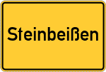 Place name sign Steinbeißen, Kreis Landau an der Isar
