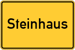 Place name sign Steinhaus, Kreis Landau an der Isar