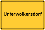 Place name sign Unterwolkersdorf