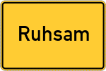 Place name sign Ruhsam