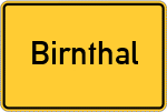 Place name sign Birnthal, Niederbayern