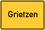 Place name sign Grietzen