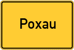 Place name sign Poxau
