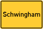Place name sign Schwingham, Niederbayern