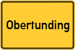 Place name sign Obertunding