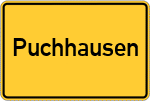Place name sign Puchhausen