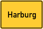 Place name sign Harburg, Kreis Landau an der Isar