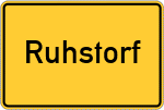 Place name sign Ruhstorf, Kreis Eggenfelden