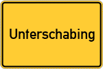 Place name sign Unterschabing, Niederbayern